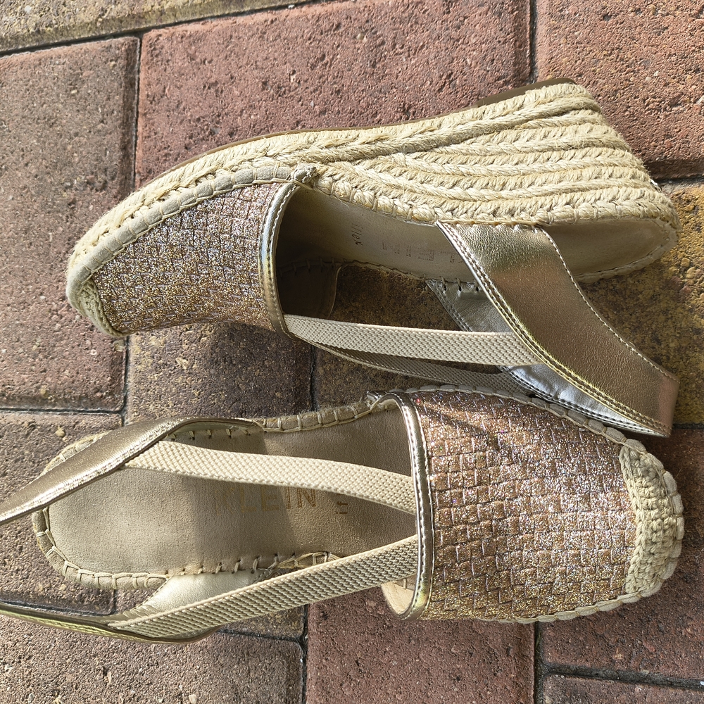 Anne Klein Metallic Gold Espadrille Flats